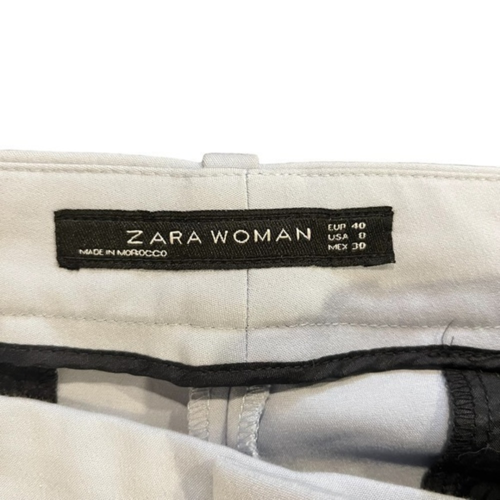 Zara Woman Light Grey Slim‎ Tailored Trousers Dress Pants Size 8  #218 - Picture 3 of 9